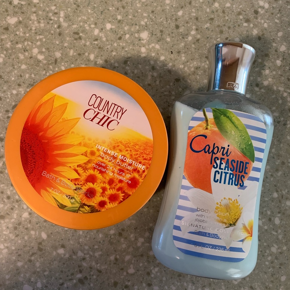 Bath & body works lotion “chic country” only.